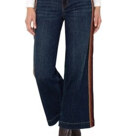 Liverpool Los Angeles stride wide leg w/ velvet trim 28' ins