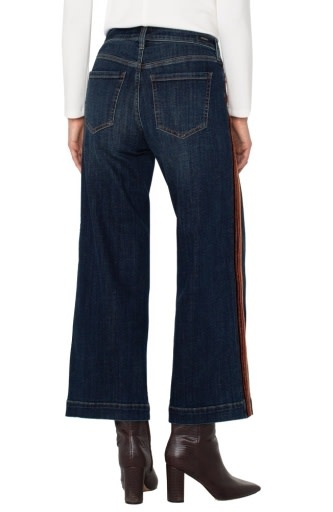 Liverpool Los Angeles stride wide leg w/ velvet trim 28' ins