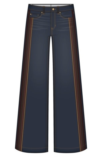 Liverpool Los Angeles stride wide leg w/ velvet trim 28' ins