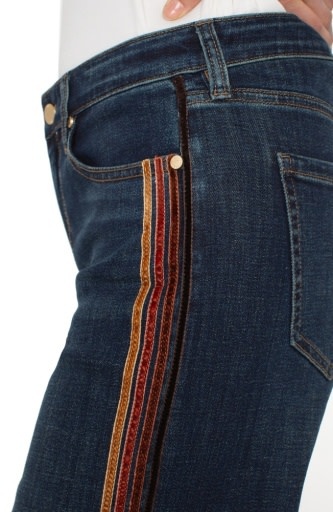 Liverpool Los Angeles stride wide leg w/ velvet trim 28' ins