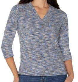 Liverpool Los Angeles 3/4 sleeve v-neck knit tee