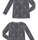Liverpool Los Angeles 3/4 sleeve v-neck knit tee