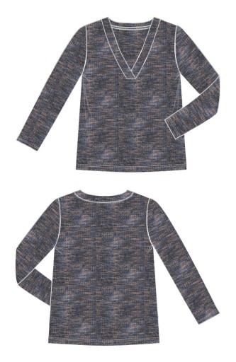 Liverpool Los Angeles 3/4 sleeve v-neck knit tee