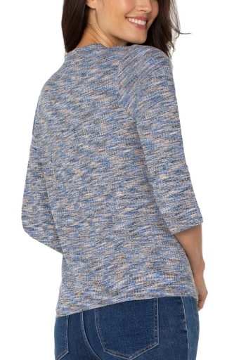 Liverpool Los Angeles 3/4 sleeve v-neck knit tee