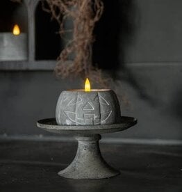 FLEURISH 3" GRAY JACK-O-LANTERN 3D FLAME CANDLE