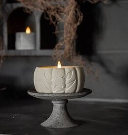 FLEURISH 3.5" CREAM JACK-O-LANTERN 3D FLAME CANDLE