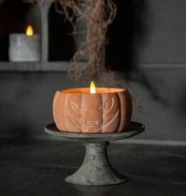 FLEURISH 3.5" ORANGE JACK-O-LANTERN 3D FLAME CANDLE