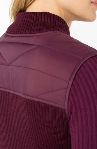 Liverpool Los Angeles sleeveless quilted front full zip sweater vest