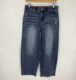 Democracy Mid Blue Artisanal 28 /17” “AB” Solution Skyrise Relaxed Barrel Leg