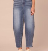 Democracy Mid Blue Artisanal 28 /17” “AB” Solution Skyrise Relaxed Barrel Leg