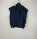 Democracy Heather Ensign Blue Extended Shoulder Round Neck Sweater Vest