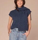 Democracy Heather Ensign Blue Extended Shoulder Round Neck Sweater Vest
