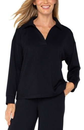 Liverpool Los Angeles v-neck popover w/collar