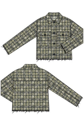Liverpool Los Angeles cargo shacket w/ fray