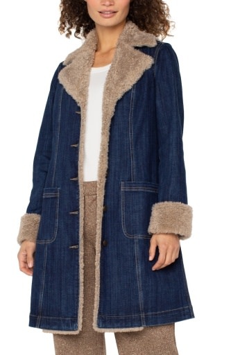 Liverpool Los Angeles sherpa trimmed notch collar jacket 38' hps