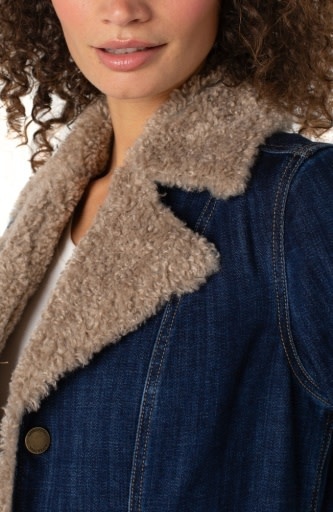 Liverpool Los Angeles sherpa trimmed notch collar jacket 38' hps