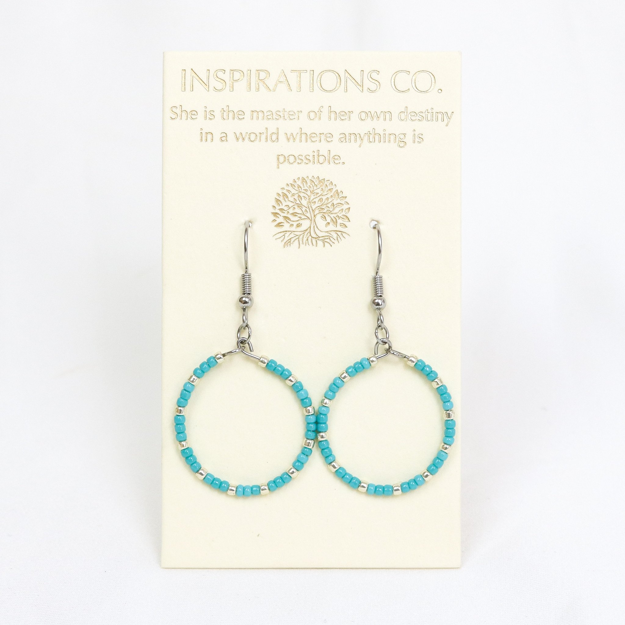 Inspiration Hoops Sky/Silver Hoop Earrings
