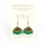 Inspiration Hoops Multi Green Beaded Hoops