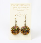 Inspiration Hoops Multi Dark Natural Beaded Hoops