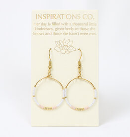 Inspiration Hoops White/Pink/Gold Hoop Earrings