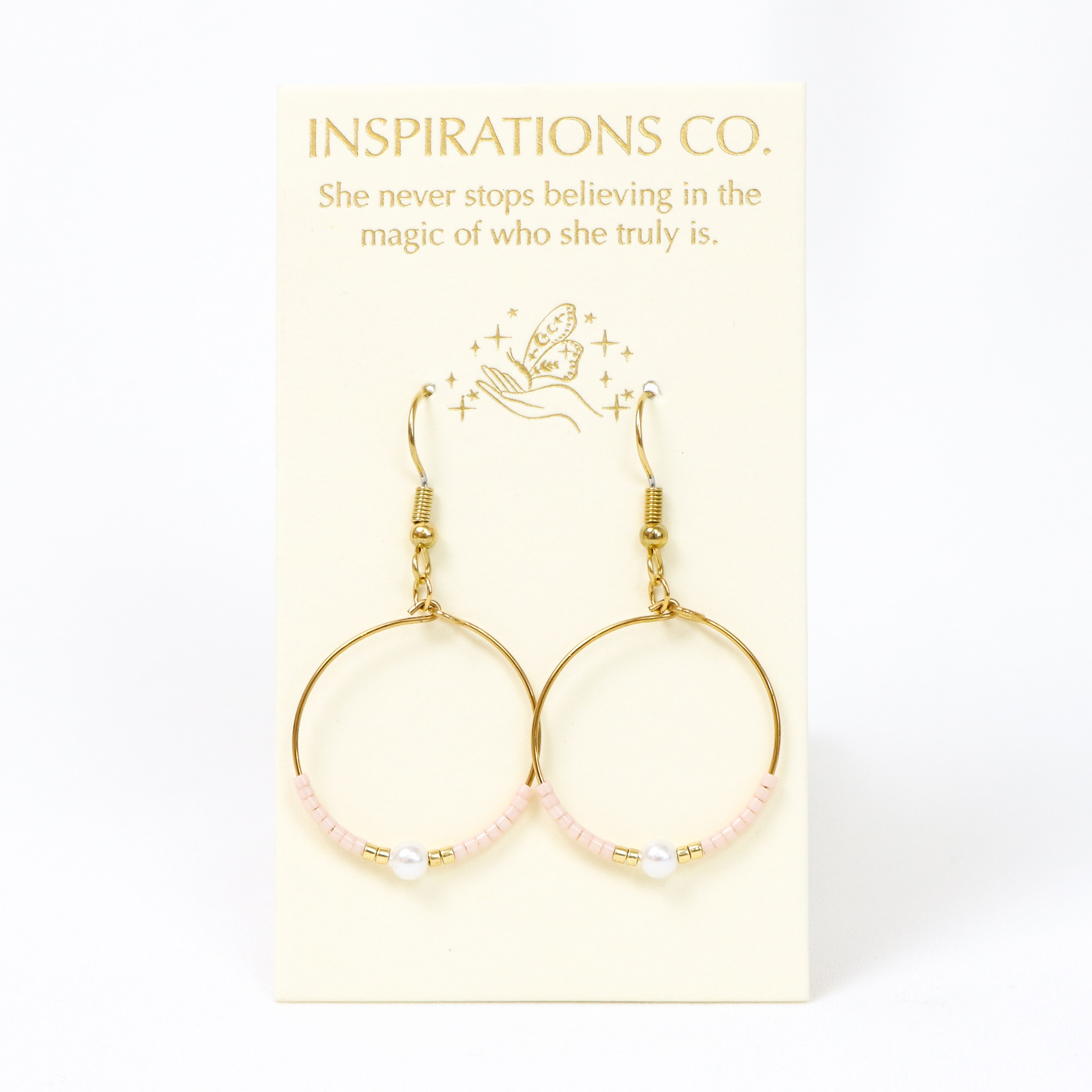 Inspiration Hoops Pink/Pearl Hoops
