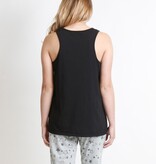 Black Cotton Jersey Twist Tank