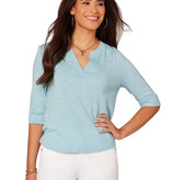 Democracy Island Sky Shirt Tail Hem Knit Top