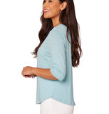 Democracy Island Sky Shirt Tail Hem Knit Top