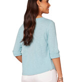 Democracy Island Sky Shirt Tail Hem Knit Top