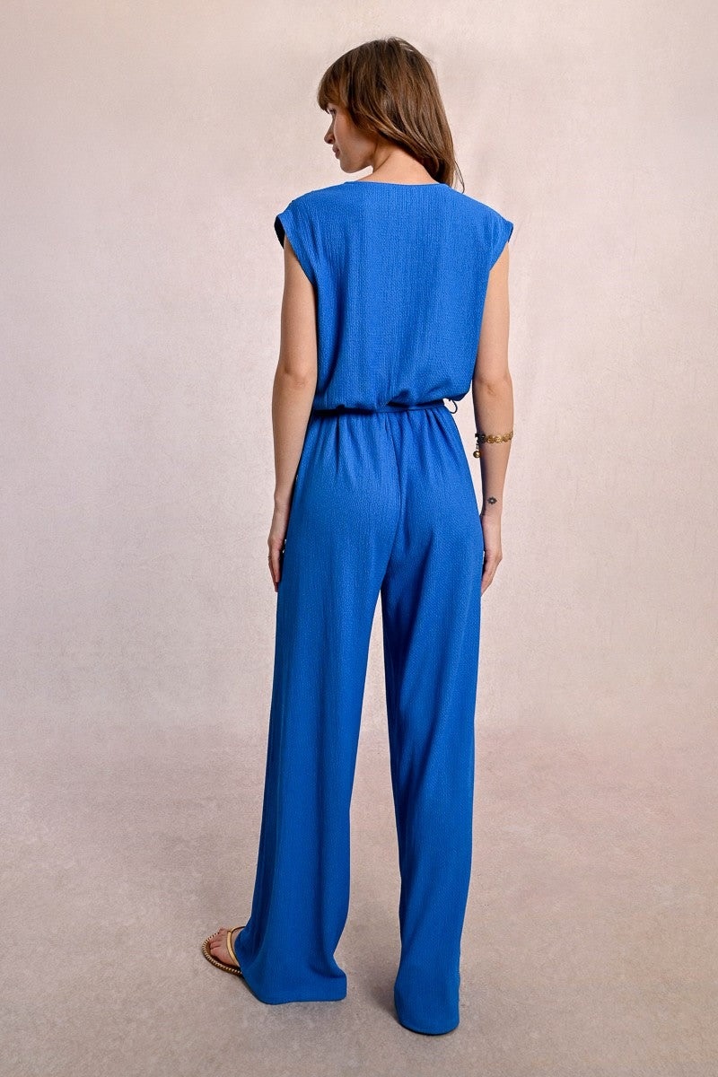 Molly Bracken Blue Ladies Knitted Jumpsuit