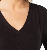 Liverpool Los Angeles long sleeve v-neck knit top w. shirring