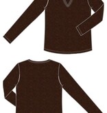 Liverpool Los Angeles long sleeve v-neck knit top w. shirring