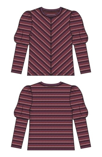 Liverpool Los Angeles 3/4 juliette sleeve crew neck knit top w/ miter