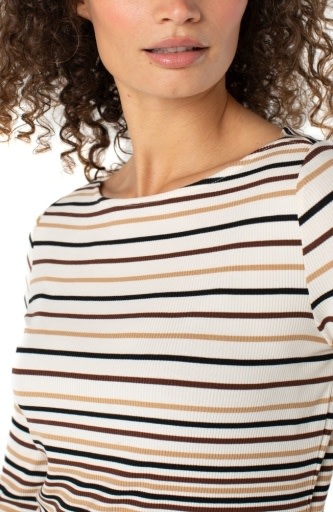 Liverpool Los Angeles long sleeve boat neck knit top