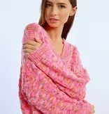 Molly Bracken Pink Melange Oversized  Ladies Knitted Sweater
