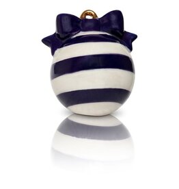 nora fleming deck the halls mini (blue striped ball ornament) A424