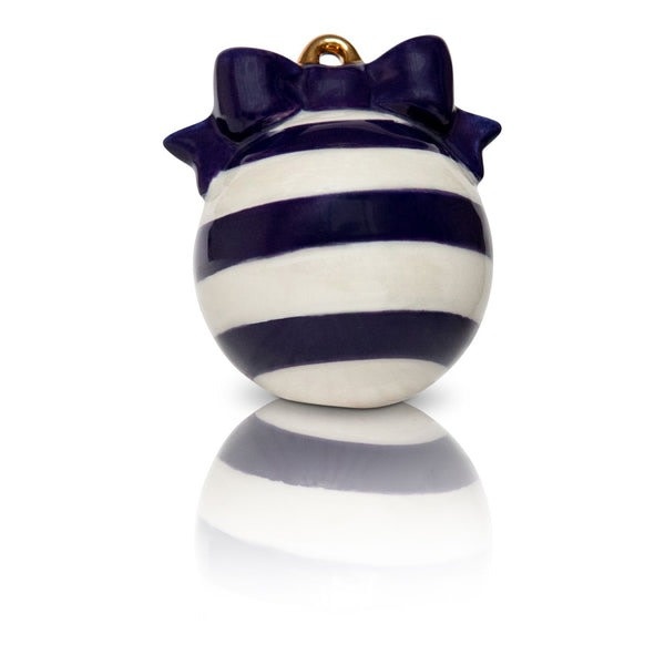 nora fleming deck the halls mini (blue striped ball ornament) A424