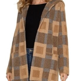 Liverpool Los Angeles long sleeve open front coatigan sweater coat w / hood