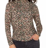 Liverpool Los Angeles longsleeve pleated mock neck knit top w shirring