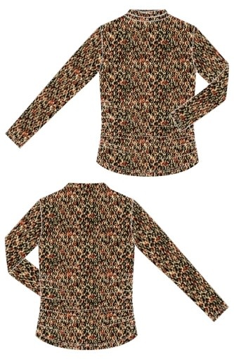 Liverpool Los Angeles longsleeve pleated mock neck knit top w shirring