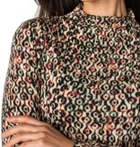 Liverpool Los Angeles longsleeve pleated mock neck knit top w shirring