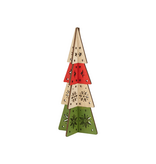LG-Wood laser cut tree table piece, red, green, natural