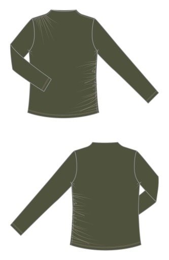 Liverpool Los Angeles long sleeve mock neck knit top w shirring