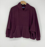 Democracy Heather Wineberry Bubble Hem Mixed Media Knit Top