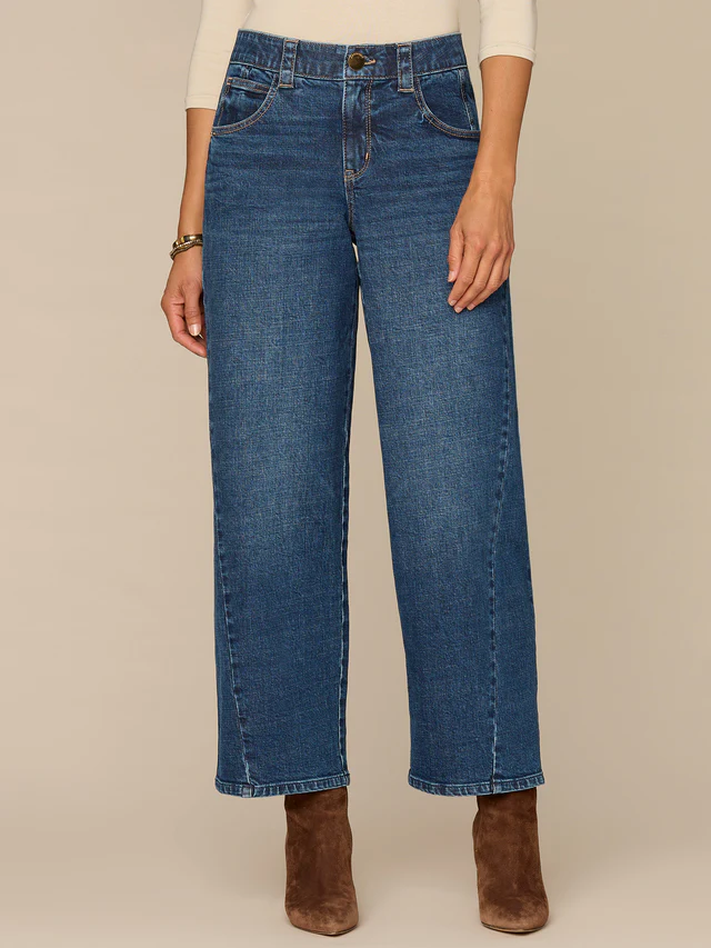 Democracy Blue 28/19” “AB” Solution High Rise Barely Barrel W/ Forward Side Panels