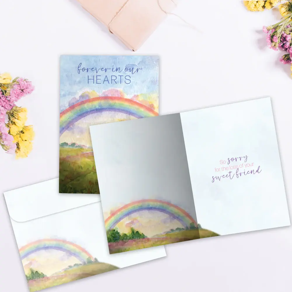 Rainbow Bridge Pet Sympathy Greeting Card