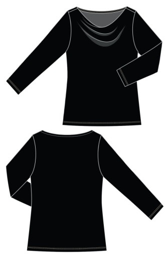 Liverpool Los Angeles 3/4 sleeve draped neck knit top