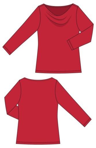 Liverpool Los Angeles 3/4 sleeve draped neck knit top