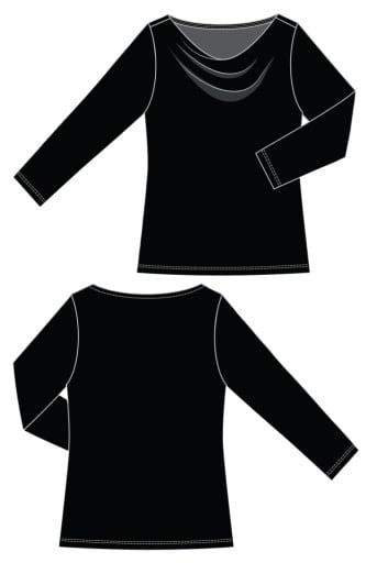 Liverpool Los Angeles 3/4 sleeve draped neck knit top