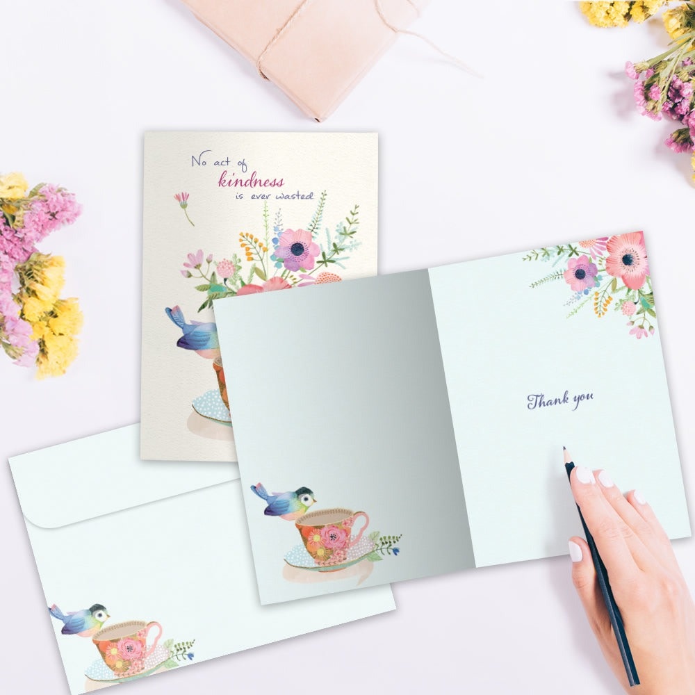 Teacup Kindness Thank You Greeting Card
